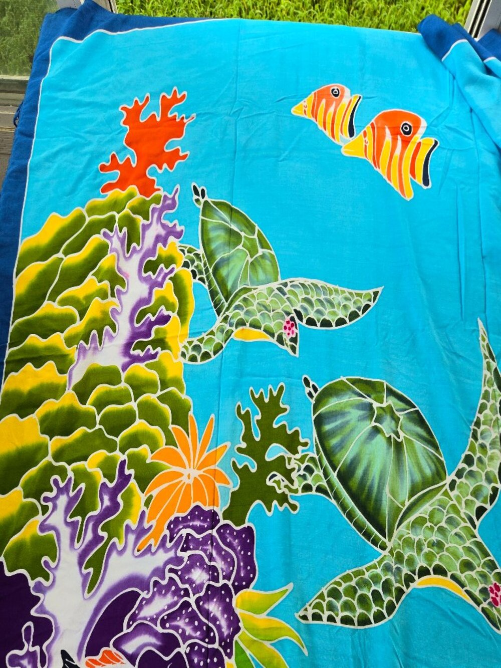 Beautiful Turtles, Ocean, Coral, and Fish Sarong